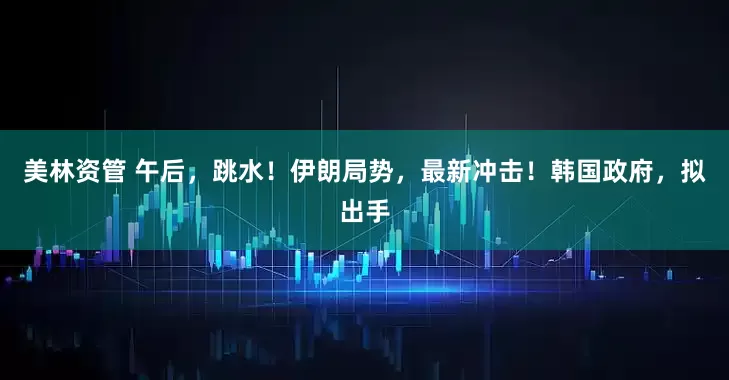 美林资管 午后，跳水！伊朗局势，最新冲击！韩国政府，拟出手